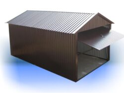 garaż blaszany dwuspadowy