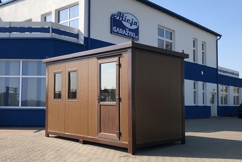 Kontener biurowy z płyty warstwowej Alicja garazyki.pl